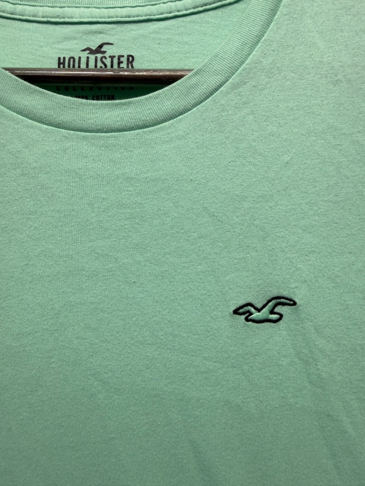 Hollister Must Have Collection T Shirt Mens Medium Mint Green Embroidered Logo