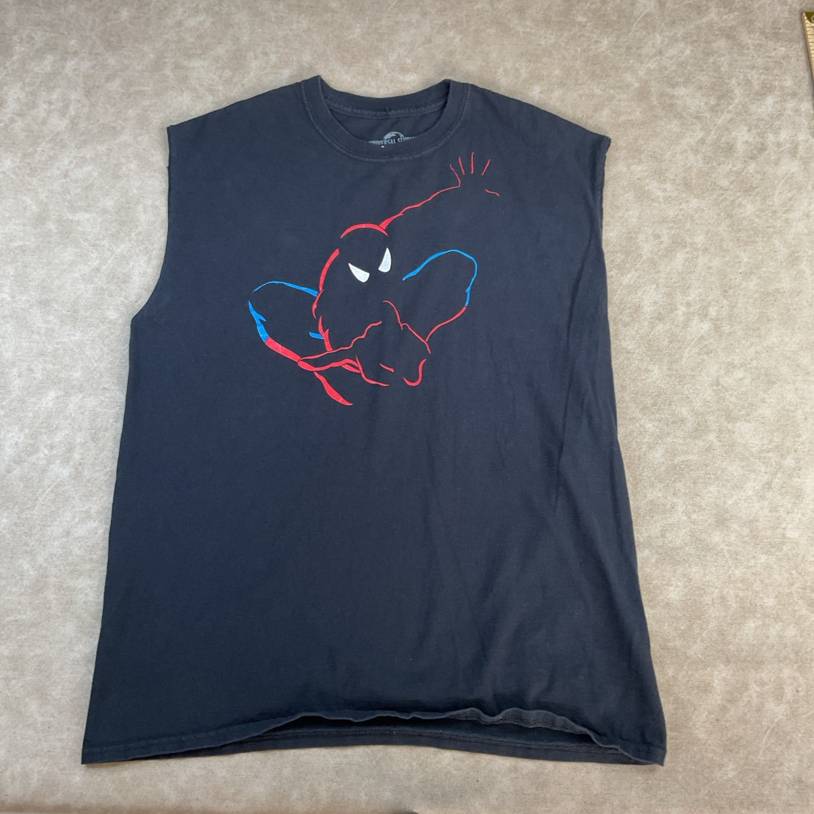 Spiderman T-Shirt Sz L Universal Studios Parks Marvel Graphic Tee Double Sided