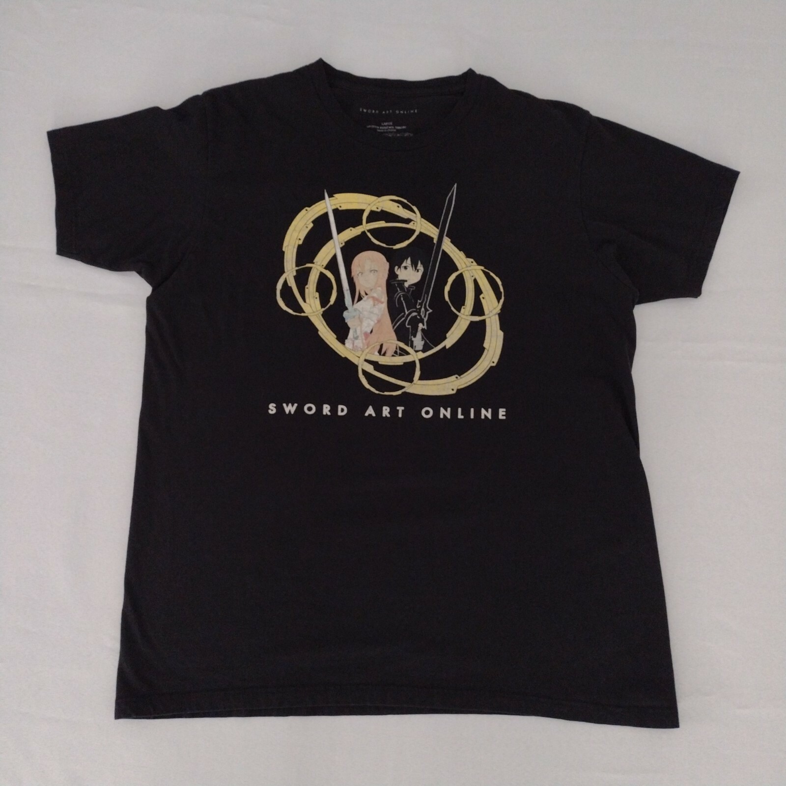 Sword Art Online Shirt Adult Large Kazuto Kirigaya Tee Japanese Novel Black A14
