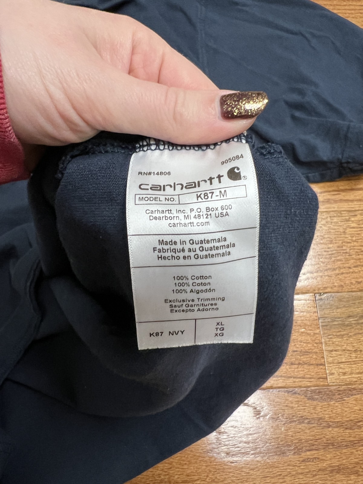 Carhartt K87-M Loose Fit Navy Pocket Logo Crew Neck Short Sleeve T-Shirt XL