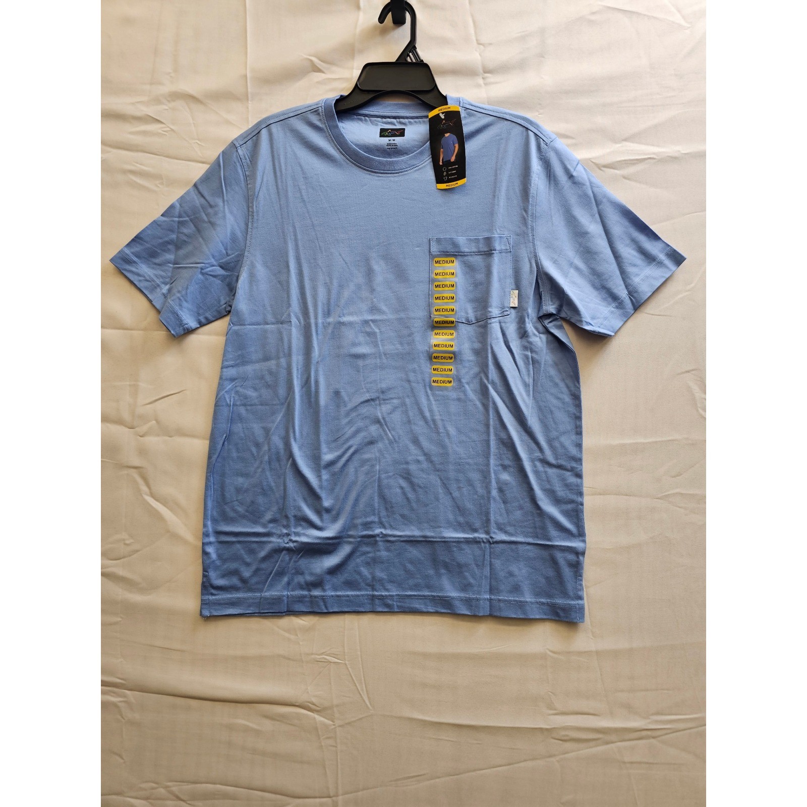 Greg Norman Mens Blue Cotton Short Sleeve Pocket T-Shirt Relaxed Fit Medium NWT