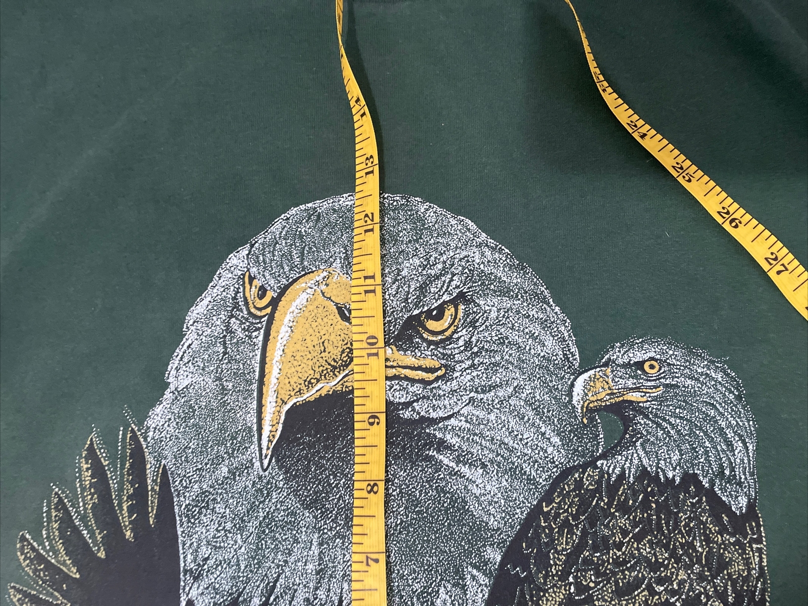 Bald Eagle Shirt Mens 3X Single Stitch Green Distressed Graphic Cal Cru Vintage