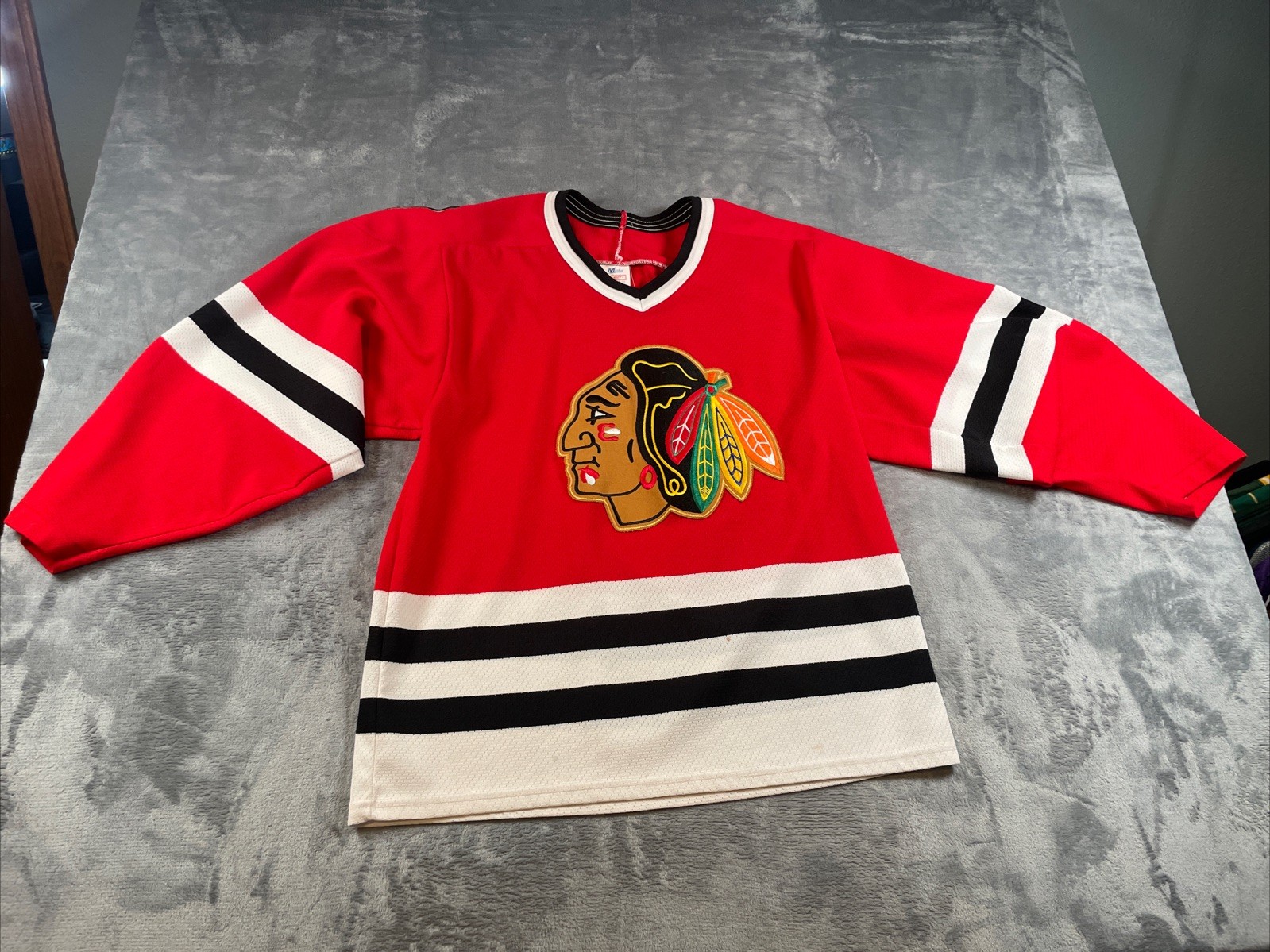 Vintage CCM x NHL Chicago Blackhawks Jersey Mens S Red Maska Air Knit Hockey
