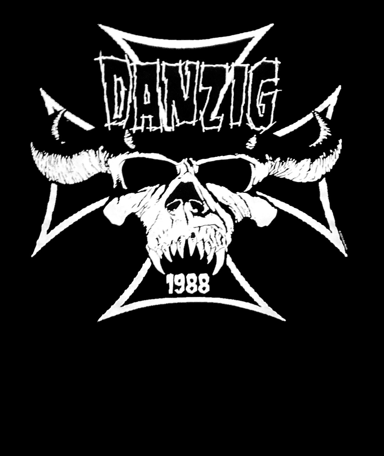 DANZIG cd cv IRON CROSS SKULL 1988 Official SHIRT 3XL New lucifuge how gods kill