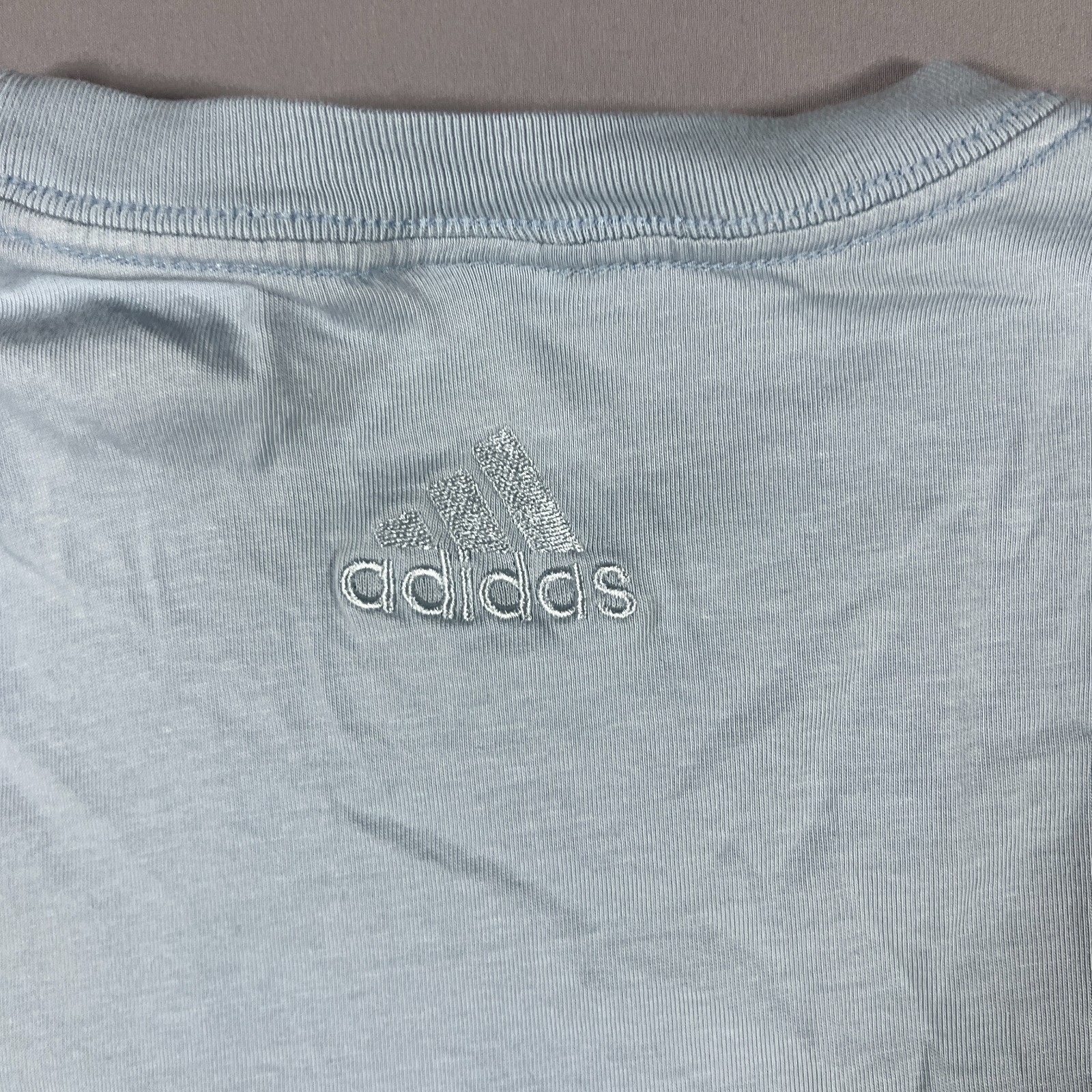 Set Of 2 Adidas Essentials T Shirt Mens M Wonder Blue Embroidered Logo Crew Neck