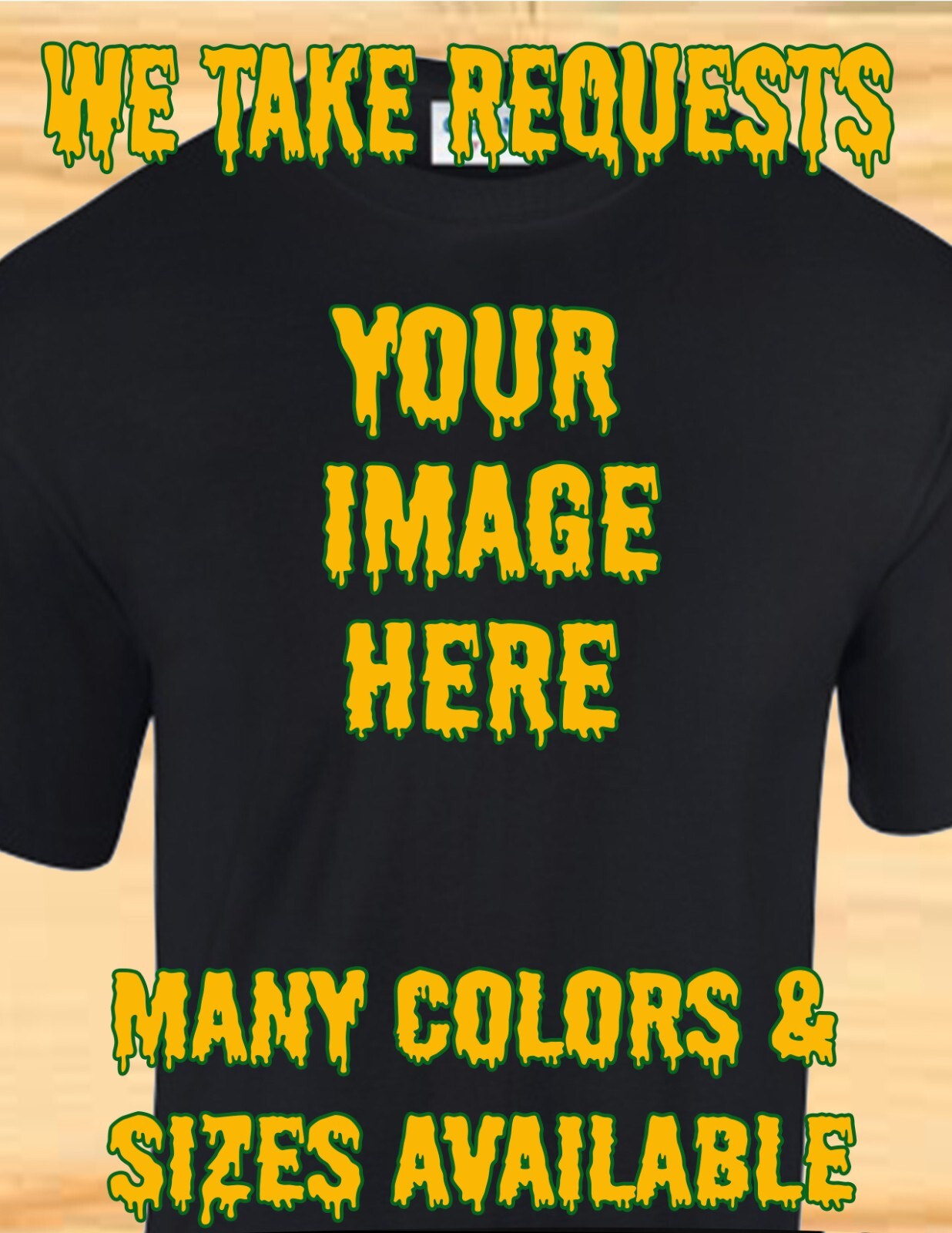 CUSTOM HALLOWEEN T SHIRTS BY REQUEST – SEND A SCARY IMAGE – COSTUME PARTIES!