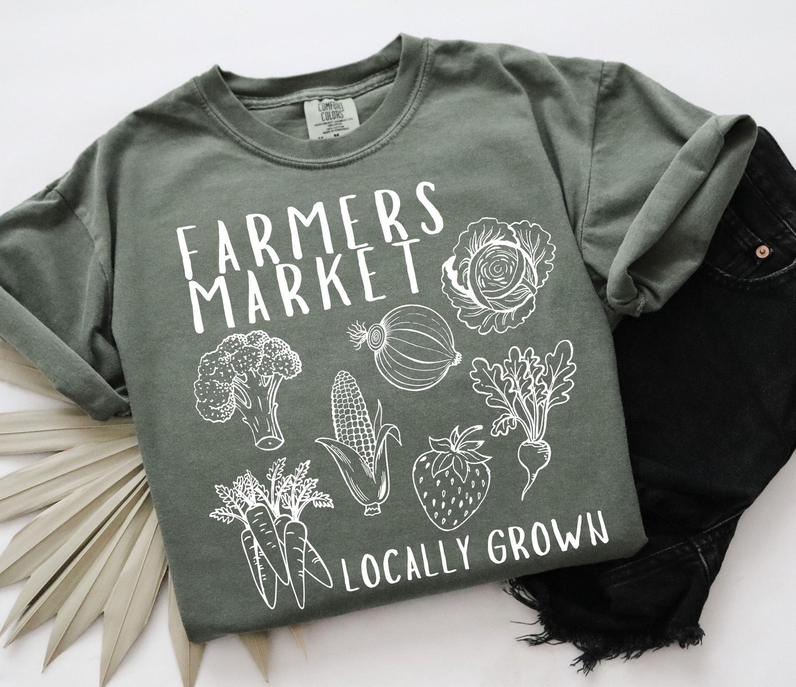 Farmers Market Graphic Tee Comfort Colors Vegetable Garden T-Shirt