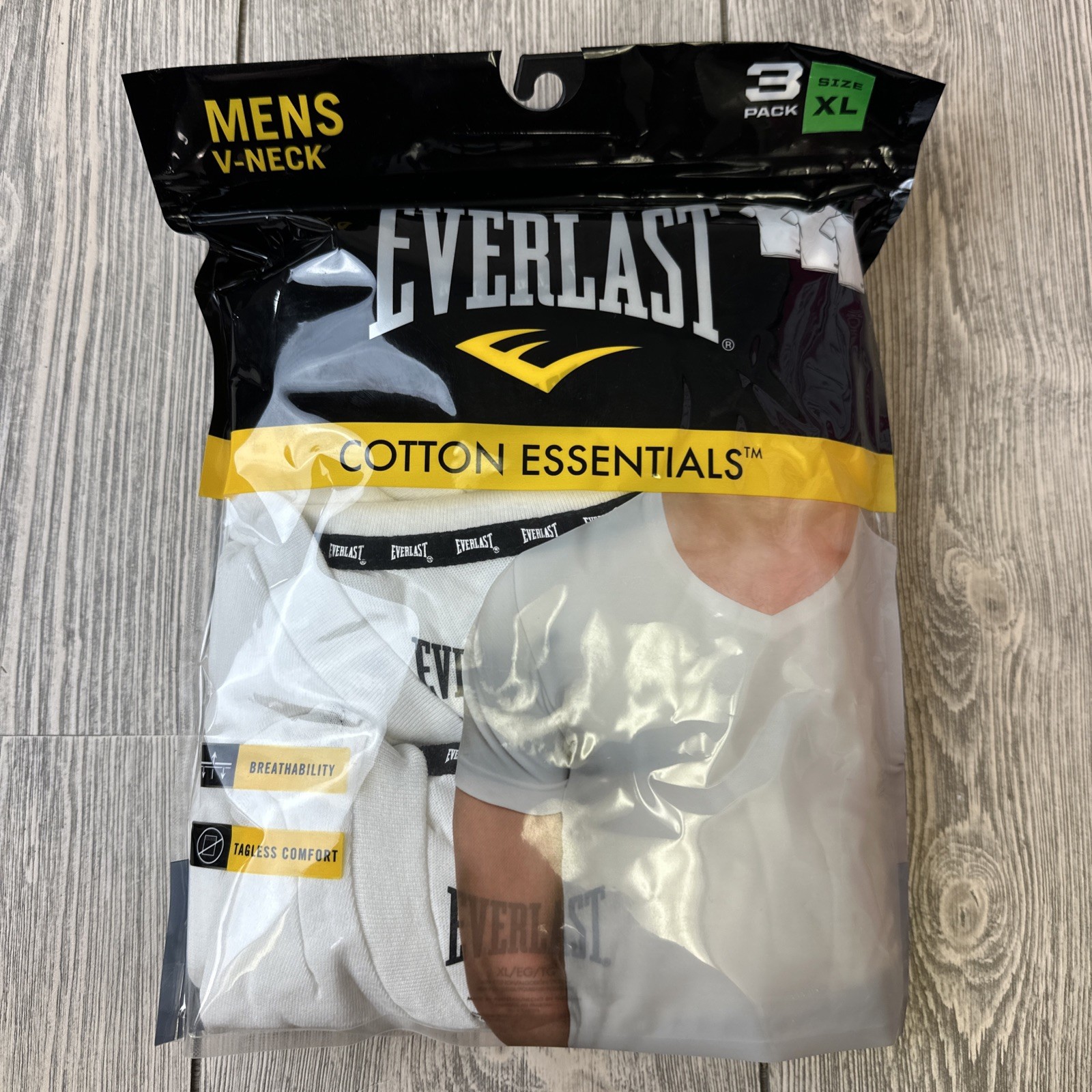 New Everlast Mens 3 Pack V-Neck T-Shirts Size XL