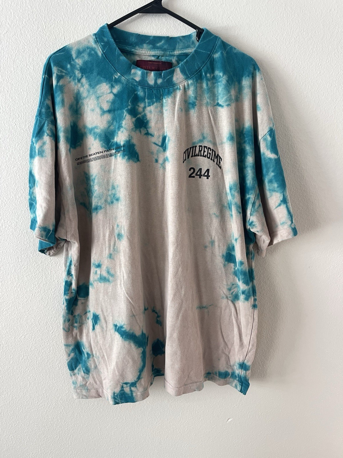 Civil Regime rebel blue and white tie dye tee Size Large