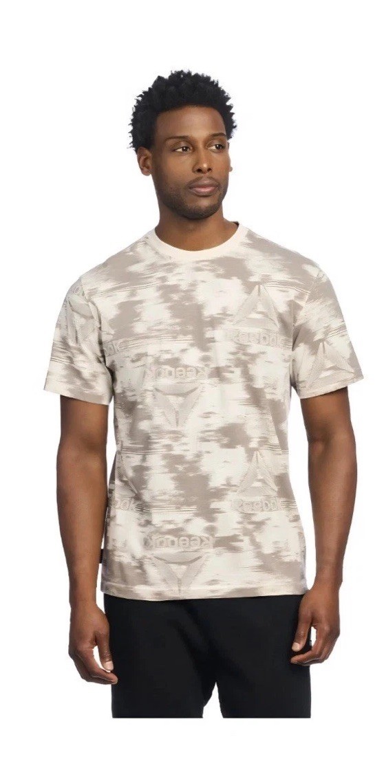 Reebok Men&rsquo;s Brown & White Short Sleeve Camouflage T-Shirt Size XL NEW