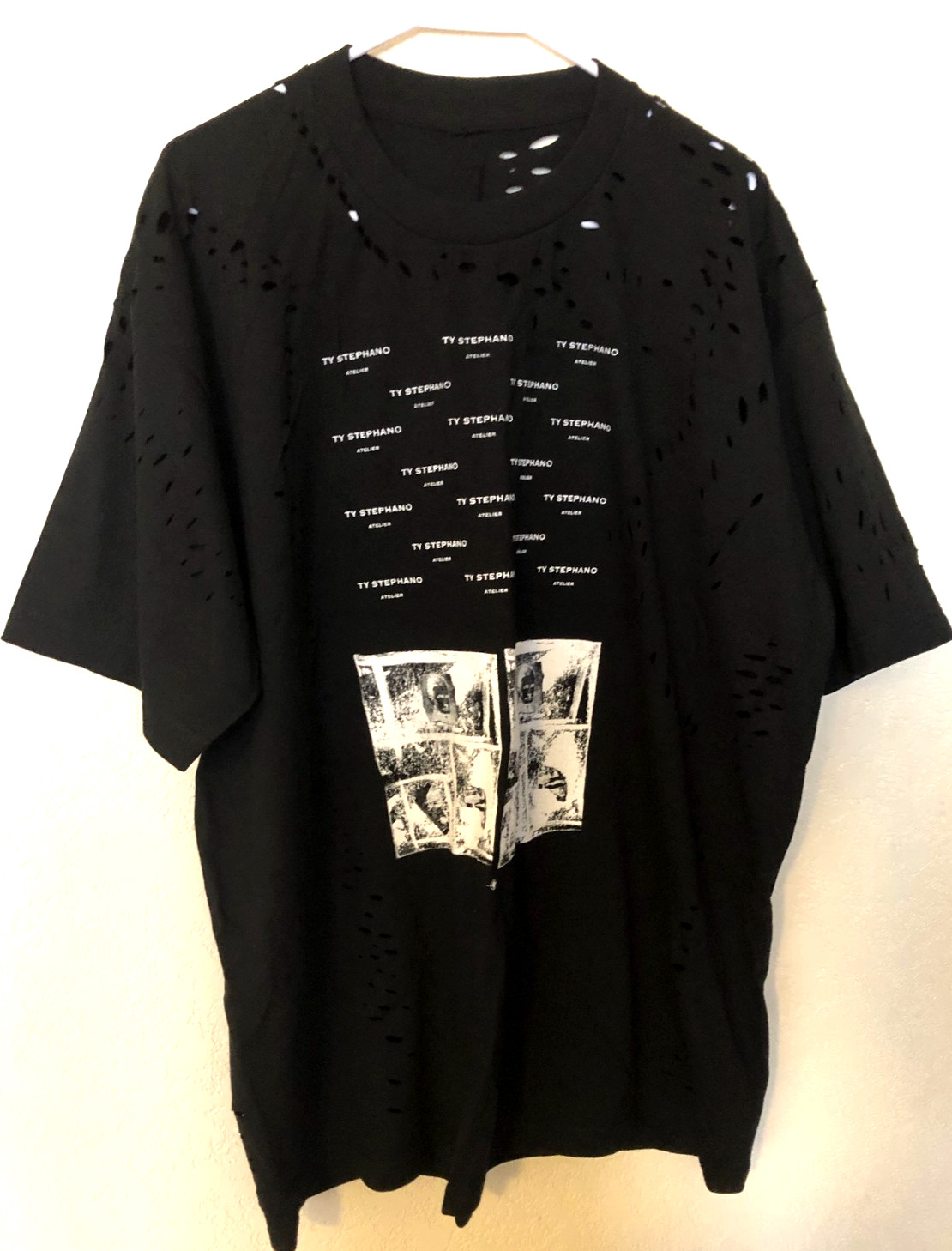 Men&rsquo;s T Shirt T-Shirt XL 1X TY STEPHANO Black Distressed Graphic Hip Hop Grunge