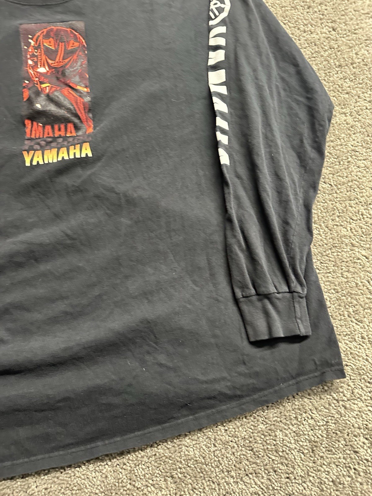 Vintage 90s YAMAHA ULTIMATE Snowmobile Sleeve Hit Long Sleeve Checker XXXL 3XL