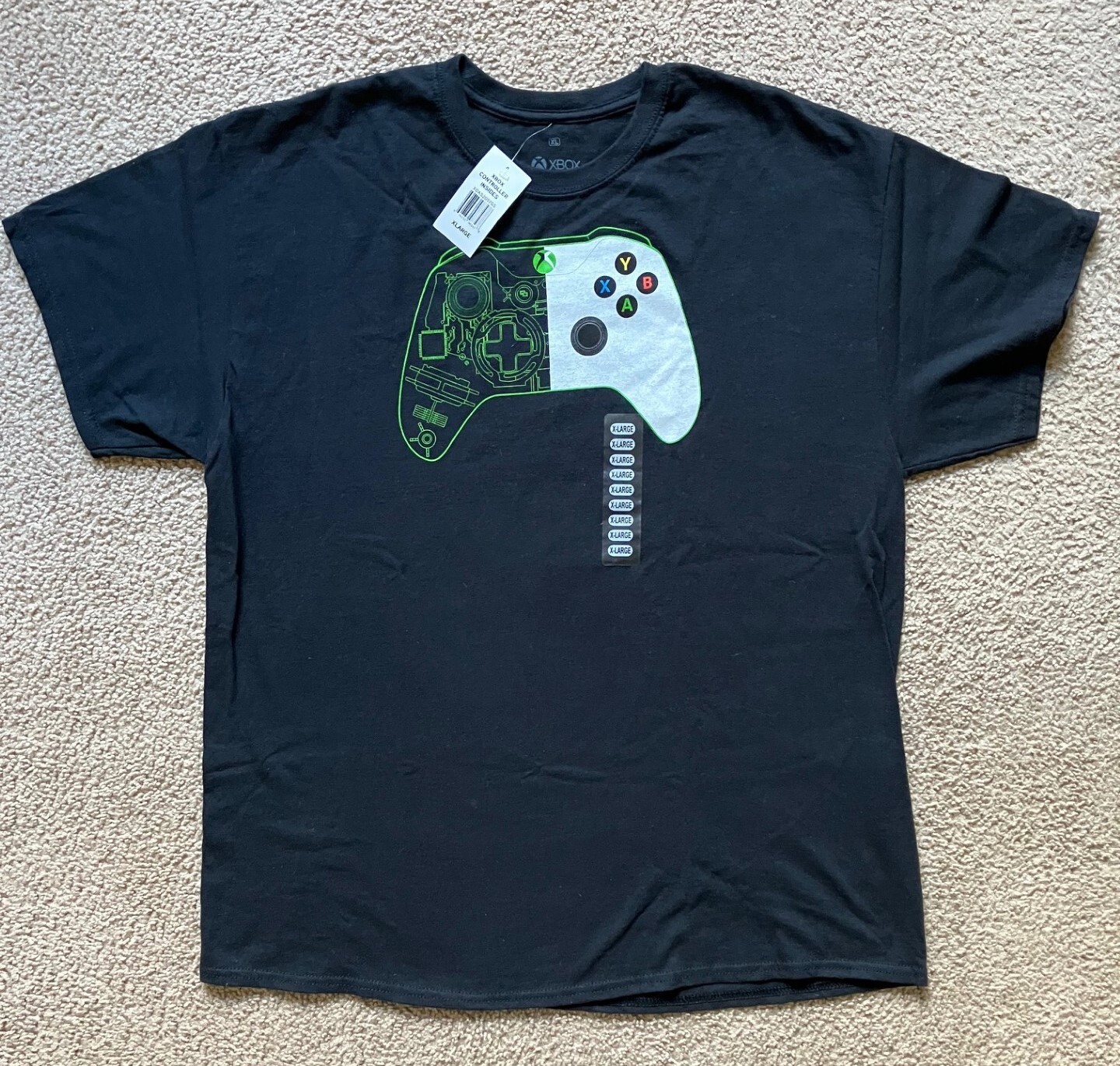 Xbox Controller T Shirt Size XL Black Classic Logo NWT Video Games