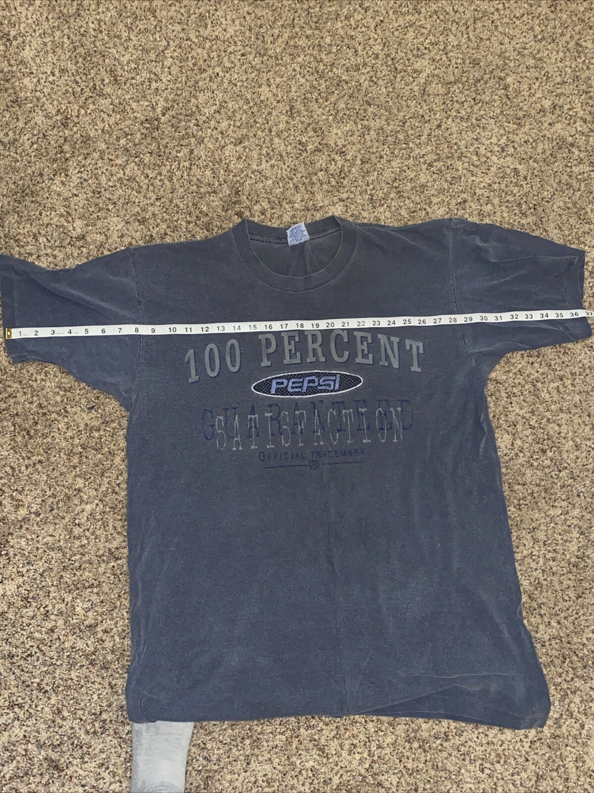 Unisex PEPSI L/XL T-Shirt « 100 PERCENT PEPSI GUARANTEED » Embroidered 90s Retro