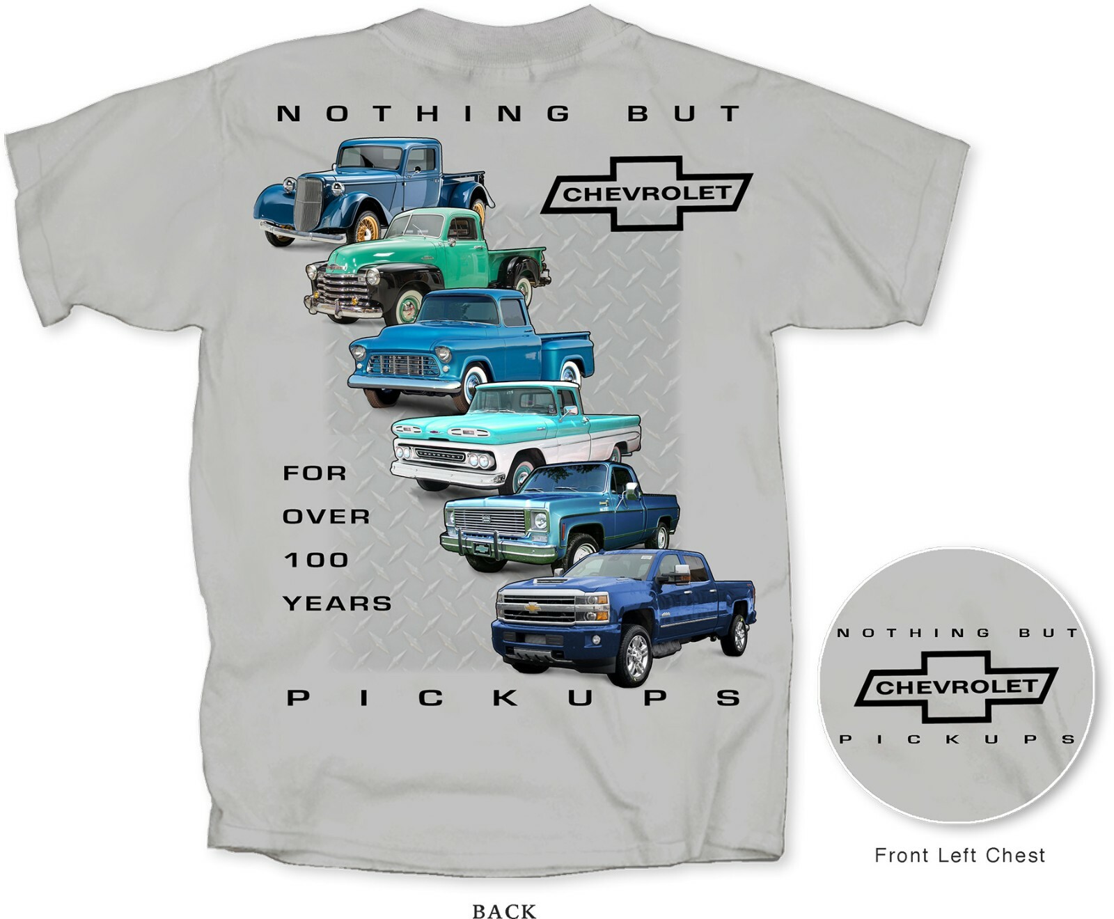 Chevy Chevrolet Nothing But Pickups Trucks Cars Automobiles T Shirt CVNBT-GY