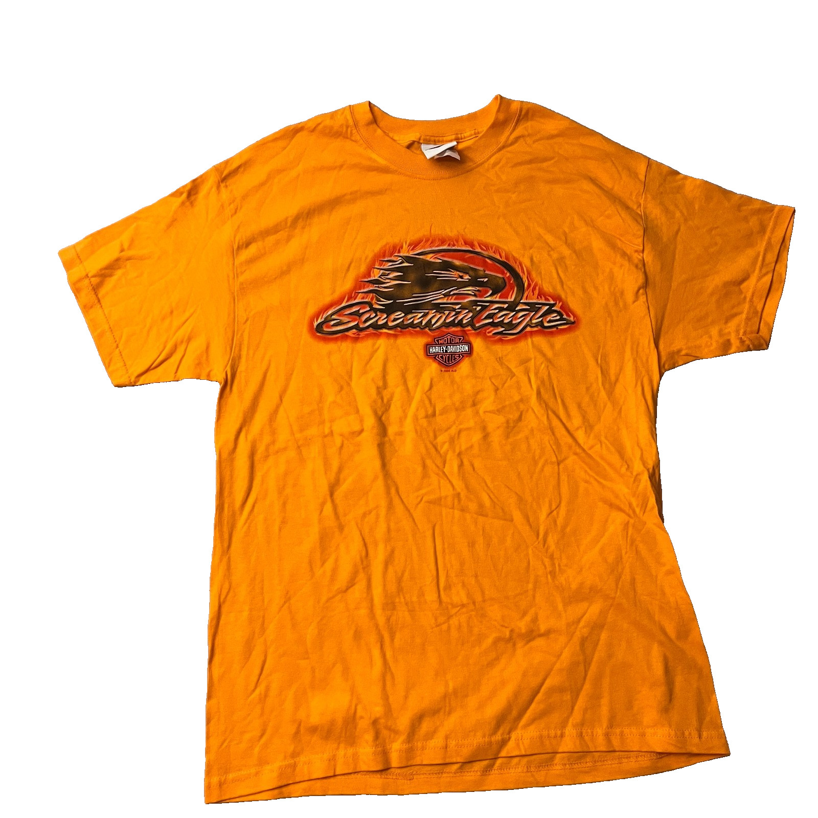 Harley Davidson Screaming Eagle Shirt Mens XL Yellow Pinehurst NC