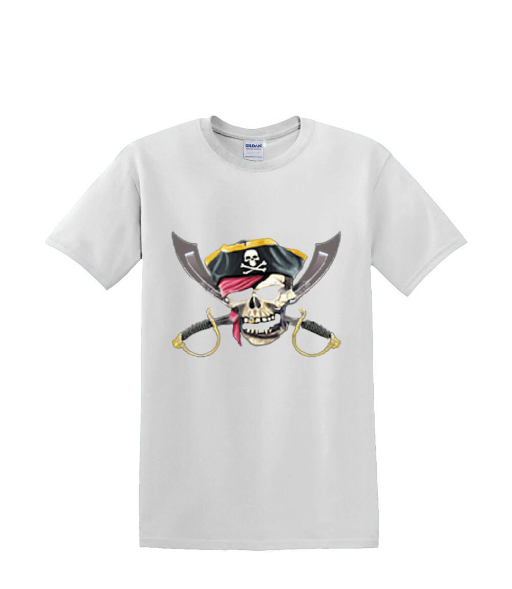 T-Shirt S to 2xl 3xl – PIRATE SKULL SWORDS fun humor adult