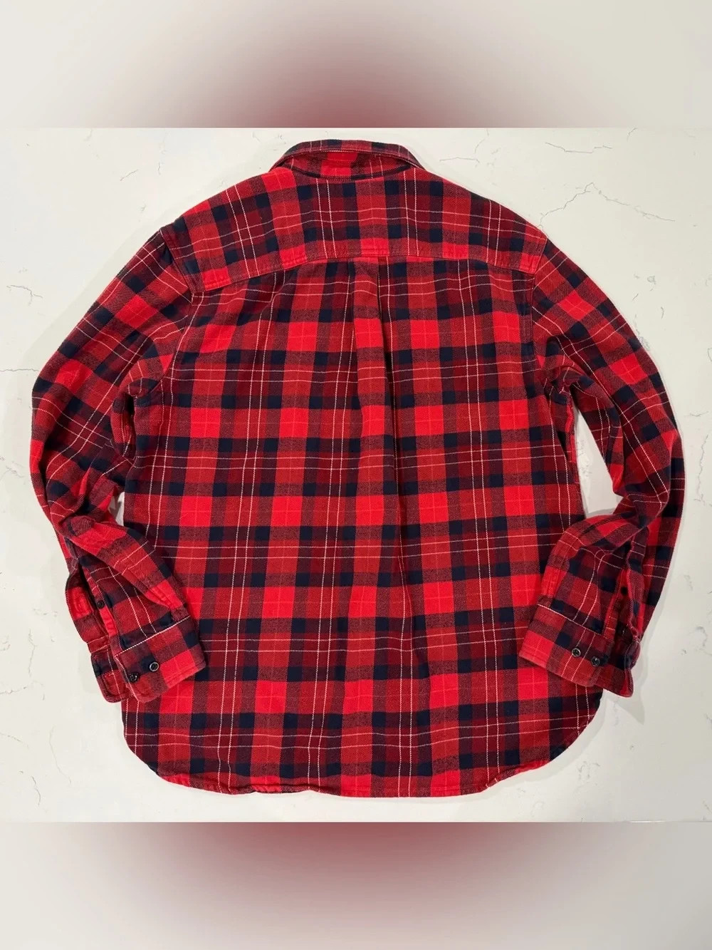 The North Face Red and Black Plaid Flannel Size Large