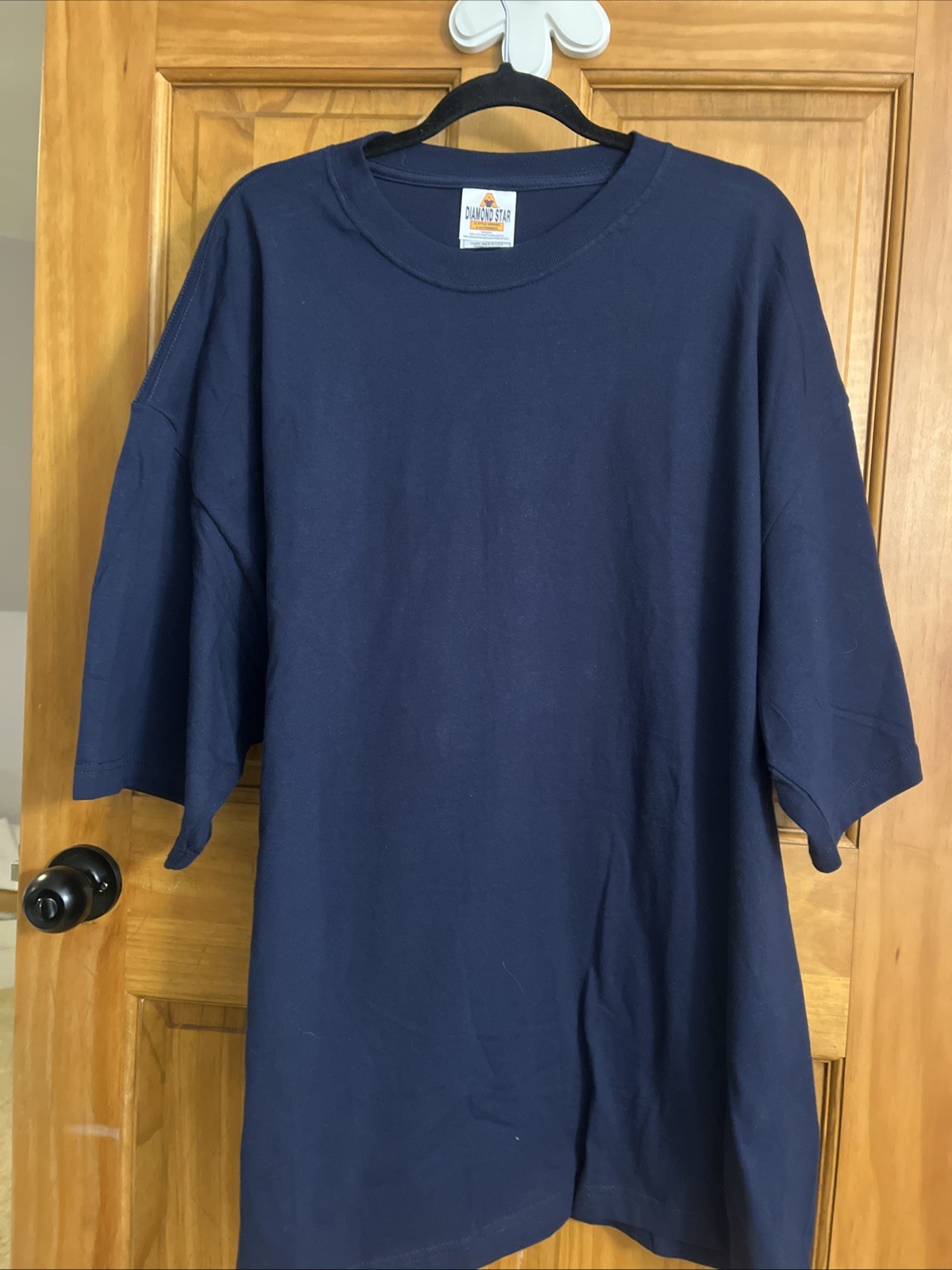 Diamond Star Men’s Heavyweight Cotton Navy XXXL T-Shirt
