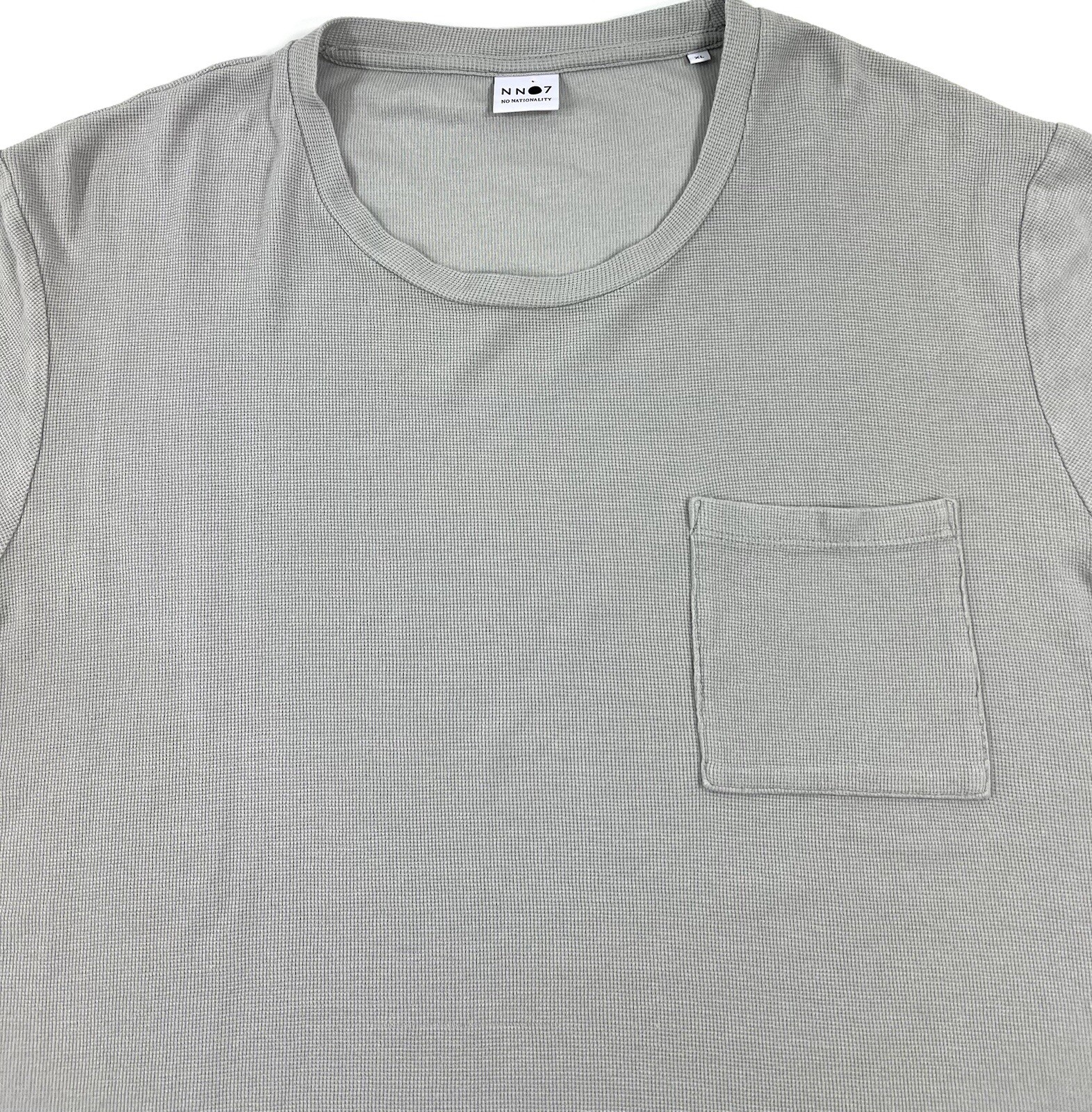 No Nationality NN07 Mens Clive T-Shirt Sz XL Waffle Knit Short Sleeve Pocket Tee