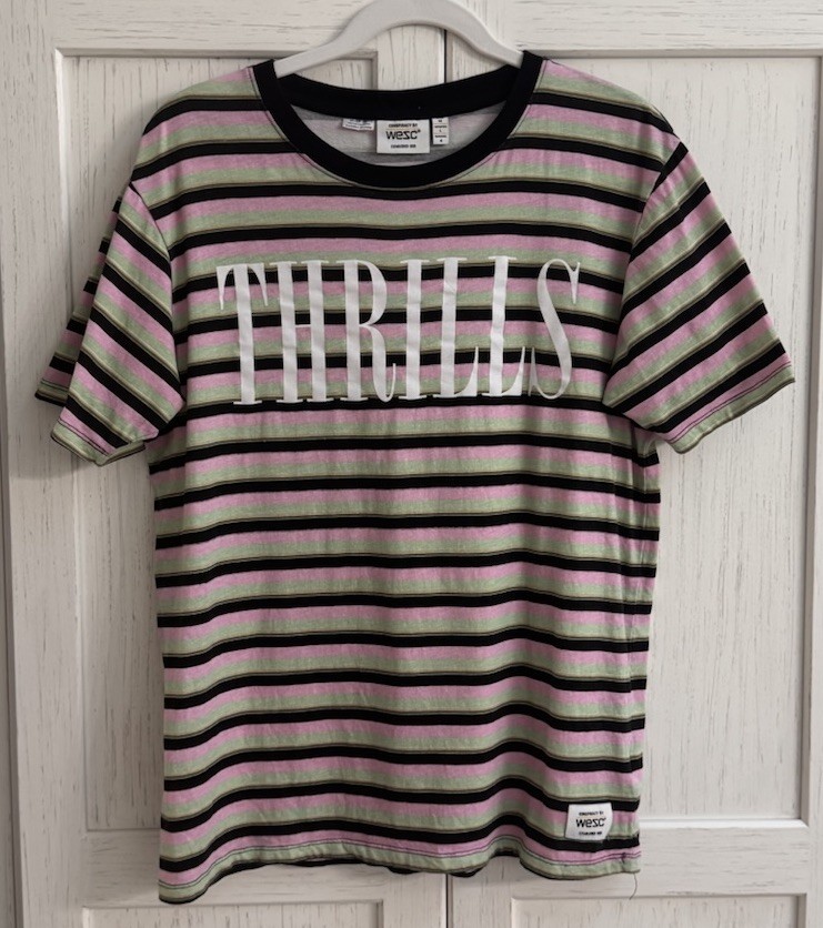 Wesc Max Thrills Multi-Color Striped Graphic T-Shirt Men’s M /Women’s L