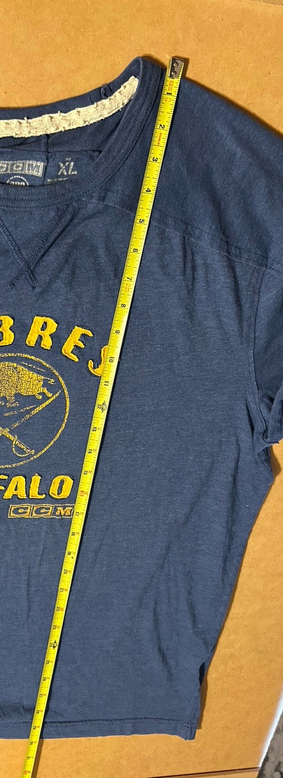 Buffalo Sabres CCM Pro Ok’d Shirt Men XL Blue Short Sleeve Stitch NHL Logo 2012