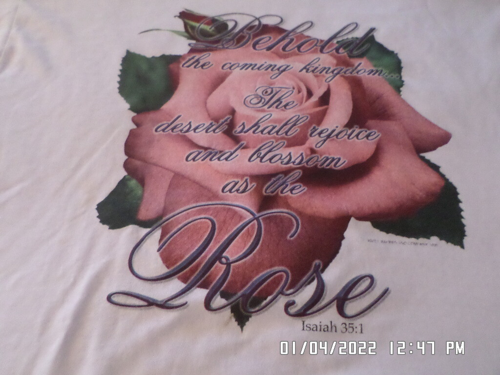 NEW T-Shirt: Behold The Coming Kingdom w/ Rose : Lots of sizes & colors S-5XL