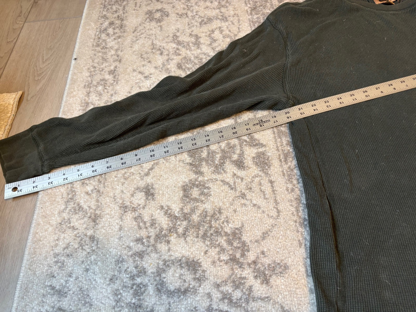 The Foundry Supply Co Shirt Mens 3XL Dark Green Thermal Waffle Knit Henley