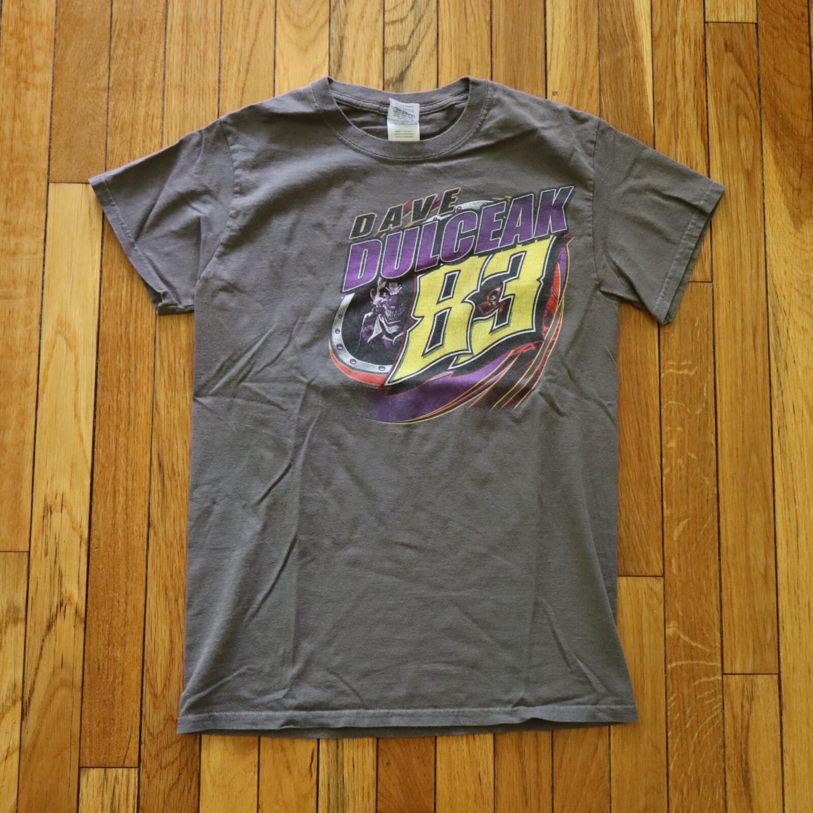 Vtg Dave Dulceak Racing T-Shirt Mens S Illinois Dirt Track Car Joker Graphic Tee