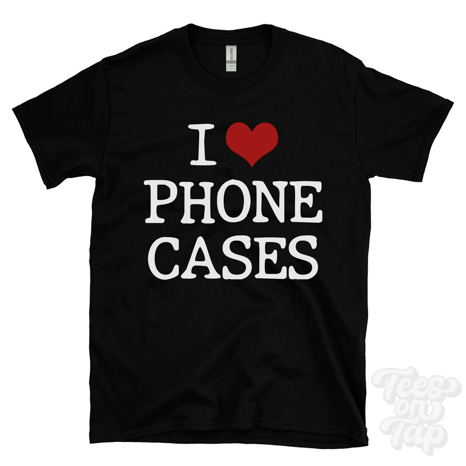 I LOVE PHONE CASES T-SHIRT heart tech accessories mobile phones protection user