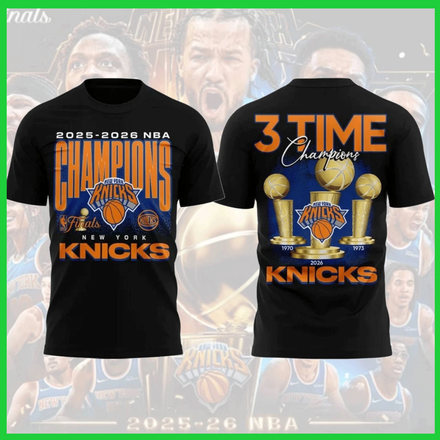 LIMITED!! New York Knick$ 3-Time Basketball Finals Champions 2 Sides T Shirt