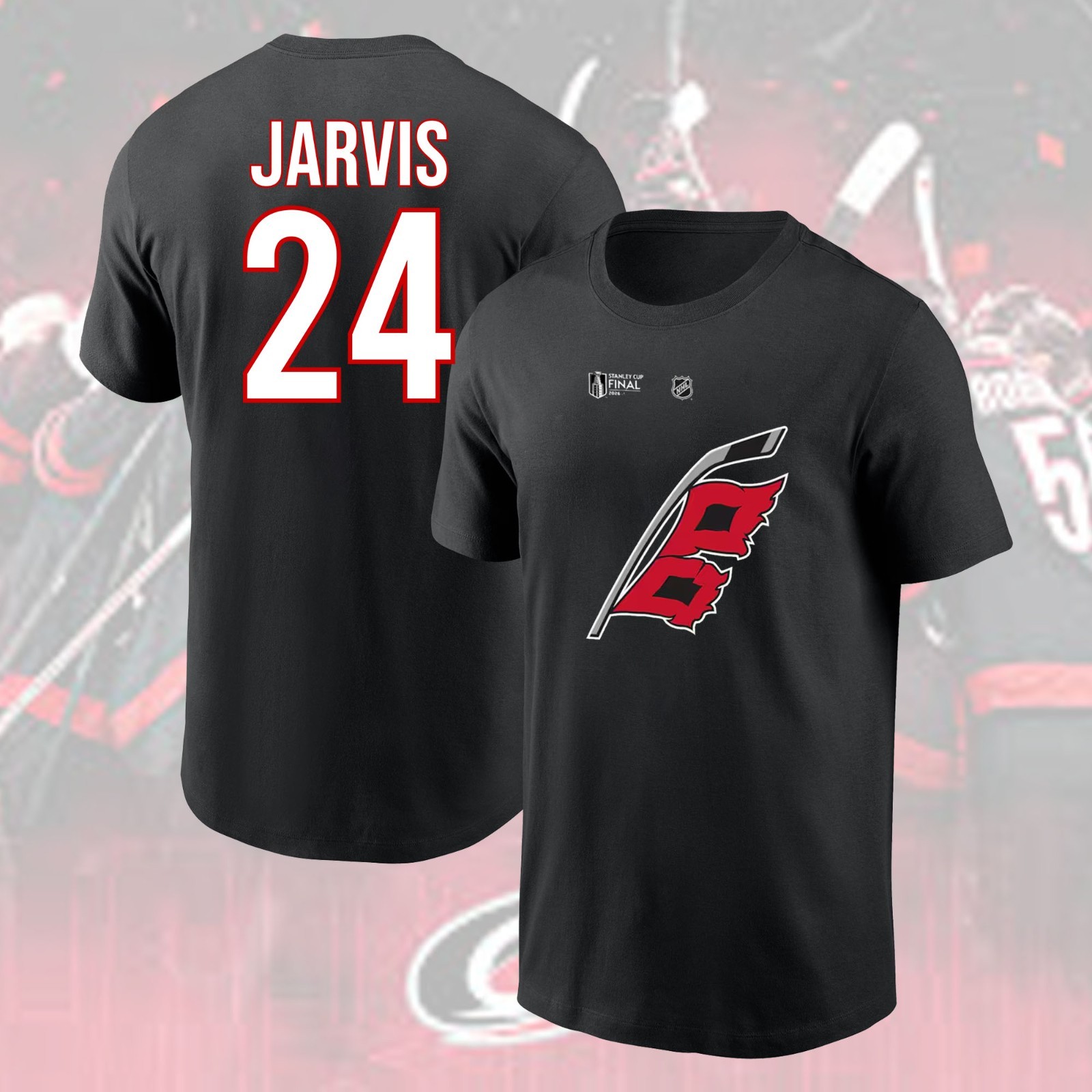 NEW! Black&rsquo;s Carolina Hurricanes Stanley Cup Final 2026 Name & Number For Fans