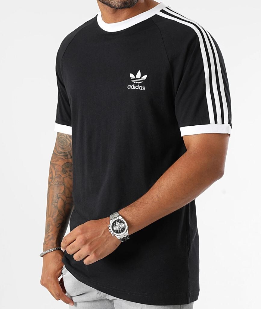 NEW MEN&rsquo;S ADIDAS ORIGINALS 3-STRIPES CALIFORNIA TREFOIL TEE SHIRT ~ LARGE IA4845