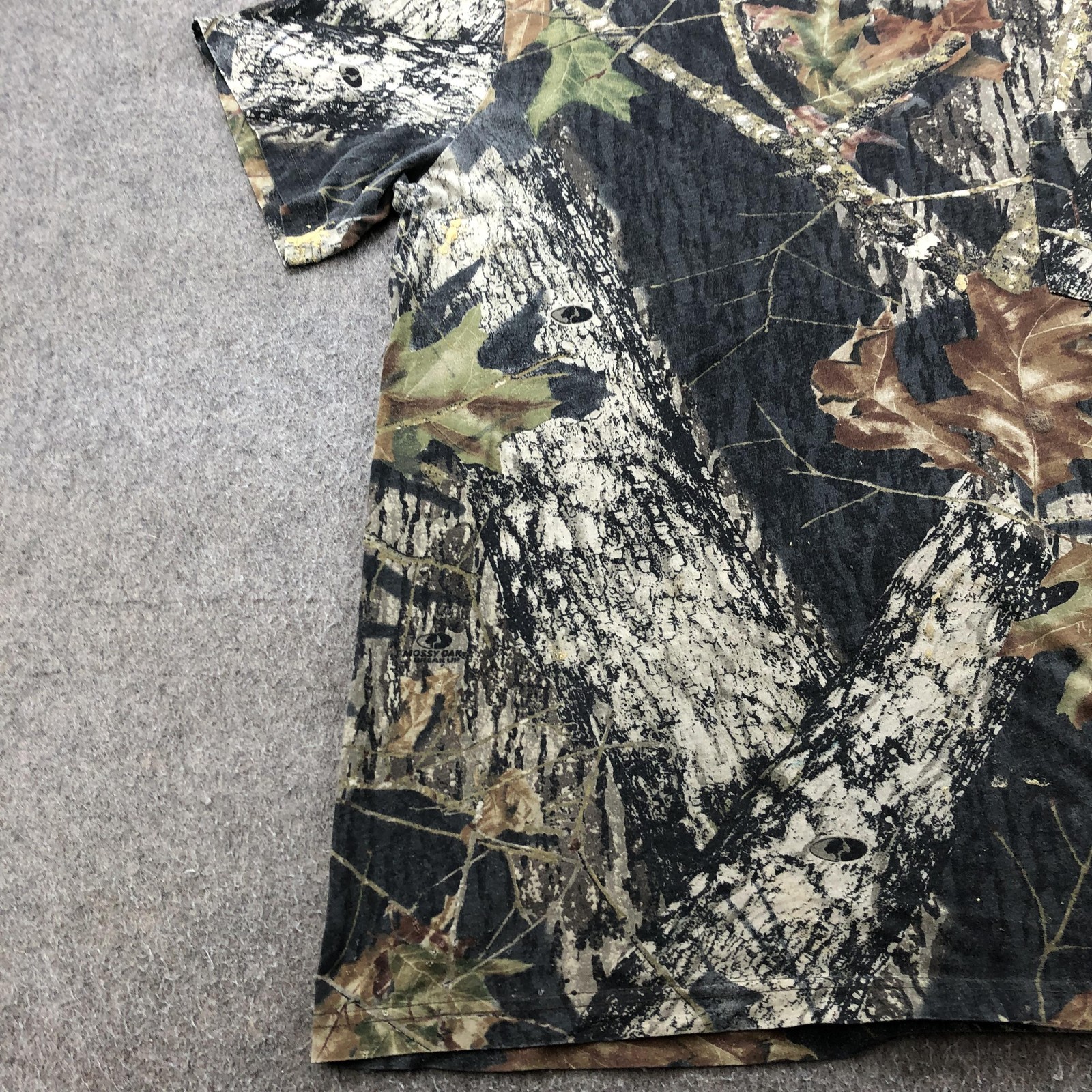 Mossy Oak Shirt Mens XL Camo Pocket Crewneck Short Sleeve Hunting Outdoor Tee