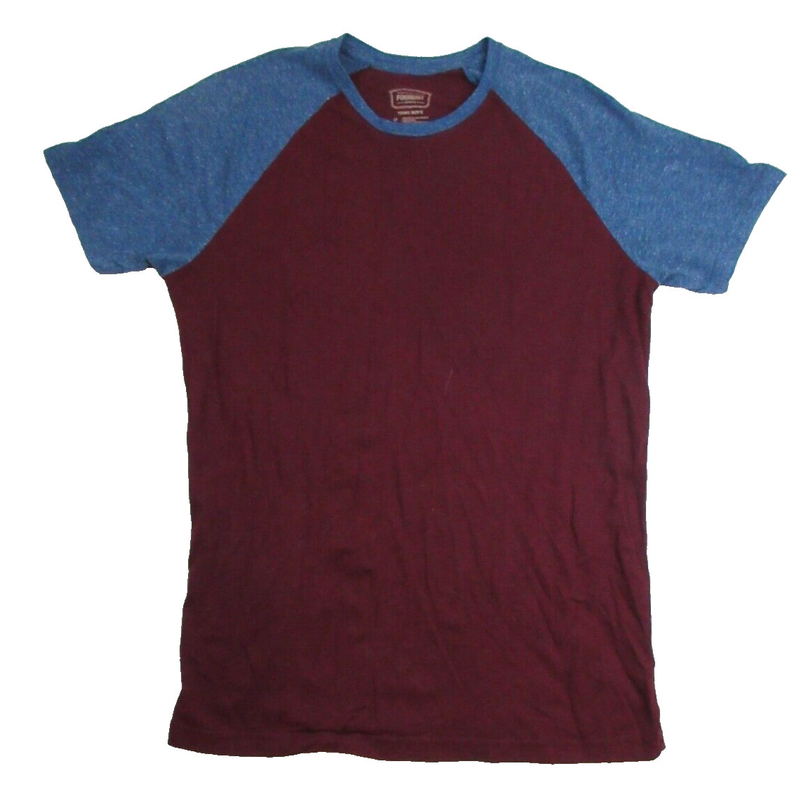 The Foundry Supply Co Raglan T-Shirt Men LT Maroon Blue Baseball Tee Cotton
