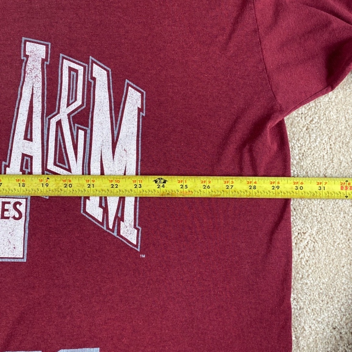 Vintage 90s Texas A&M Aggies Graphic T Shirt Maroon One Size Fits All 3XL – 4XL