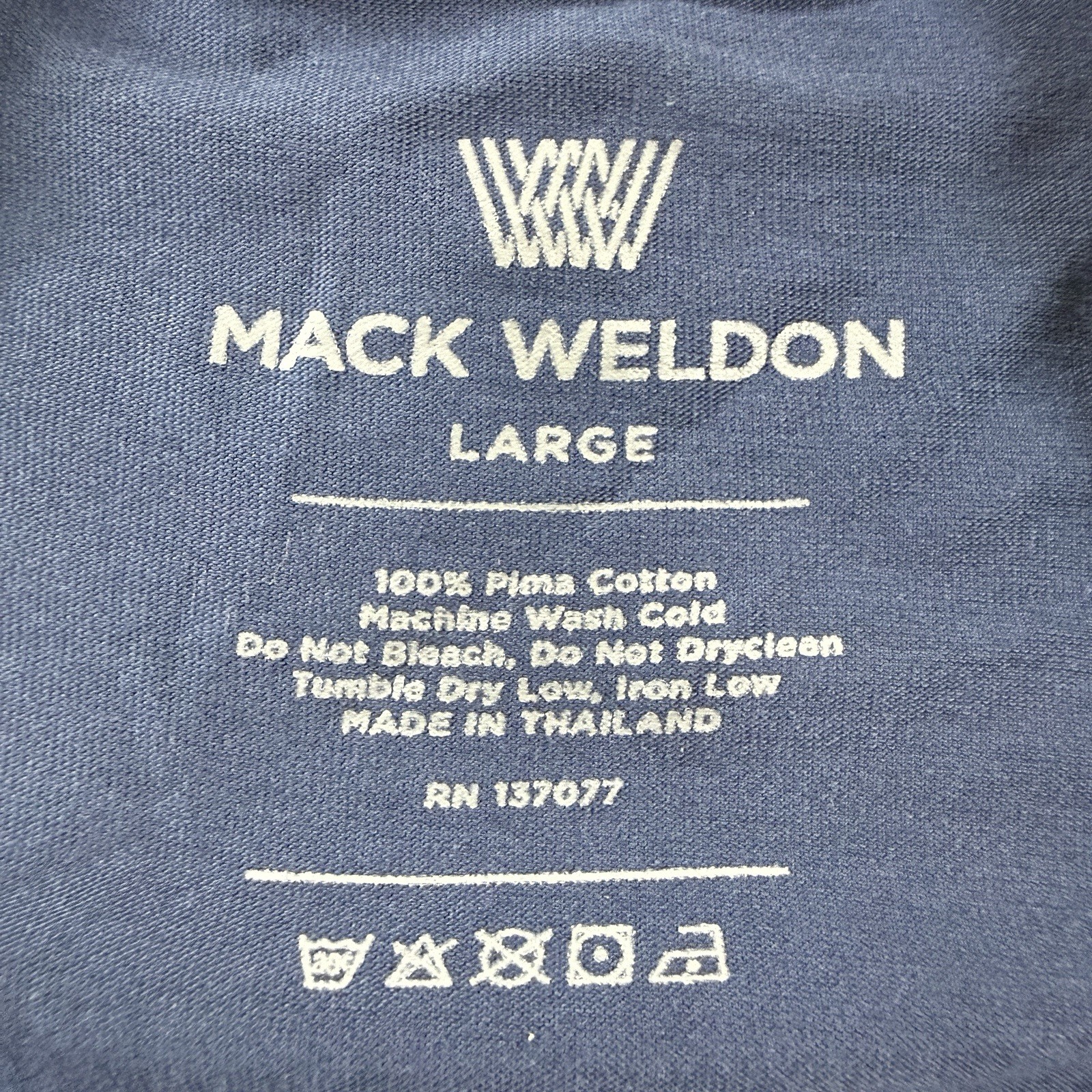 Mack Weldon Shirt Men Large Blue Long Sleeve Pullover Stretch Comfort