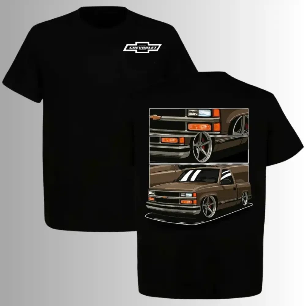 Slammed OBS Chevrolet Truck Lowered C1500 Tee, 2 Sides, Vintage Retro Chevy Pick