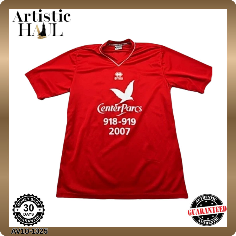 Erreà Mens Sports Jersey Red V Neck XXL 2007 Polyester