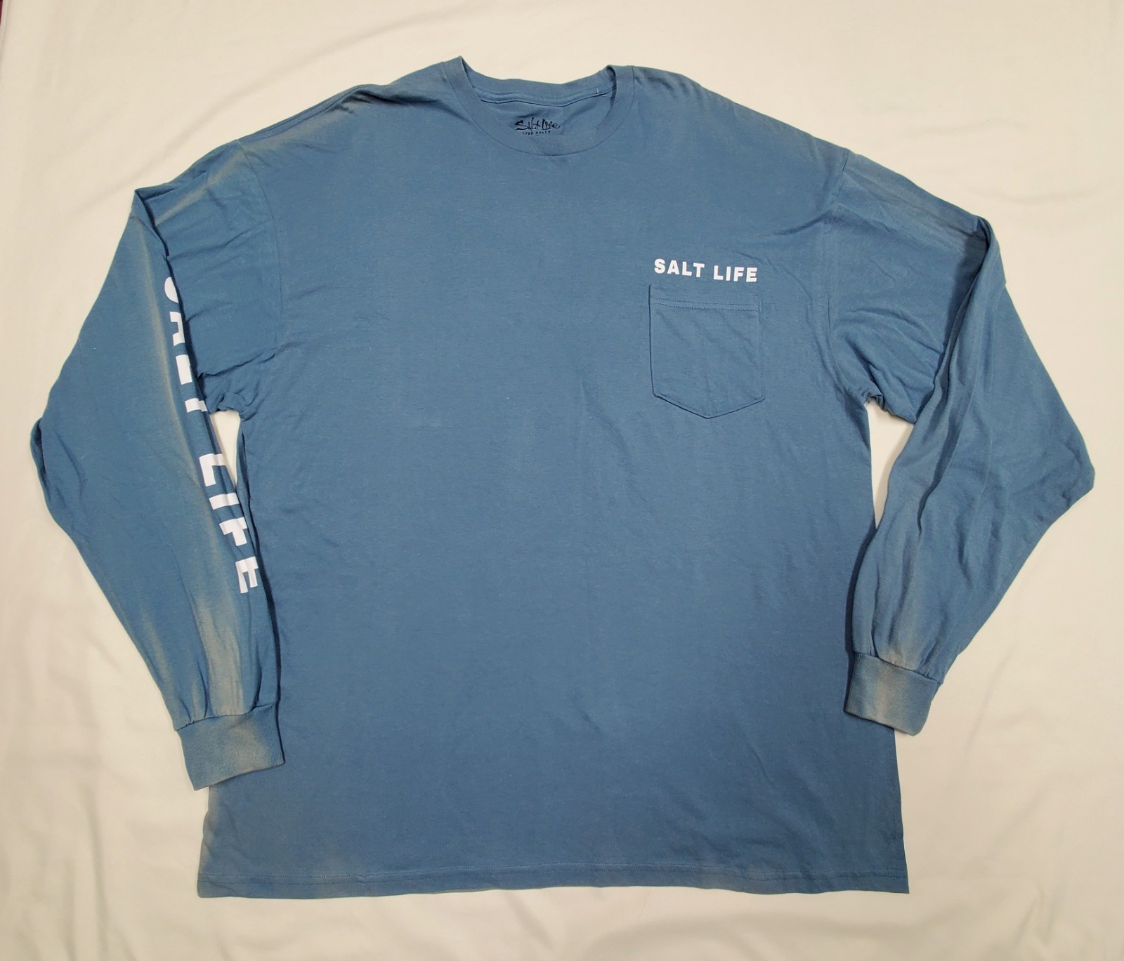 2XL Salt Life Coastal Blue Aquatic Journey Fade T-Shirt 52&Prime; FLAW