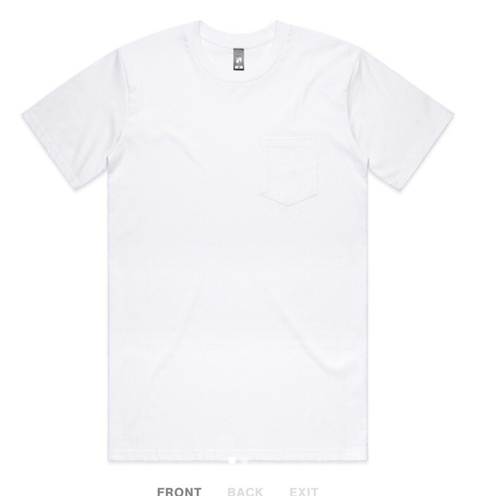 AS Colour Men’s 5027 6.5oz 100% Combed Cotton Classic Pocket Tee Blank White XL