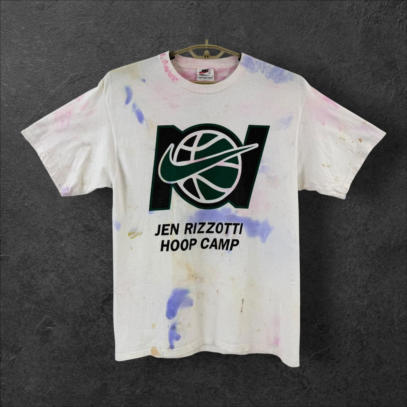 VTG Nike Jen Rizzotti Hoop Camp T Shirt Mens Medium White Basketball Graphic