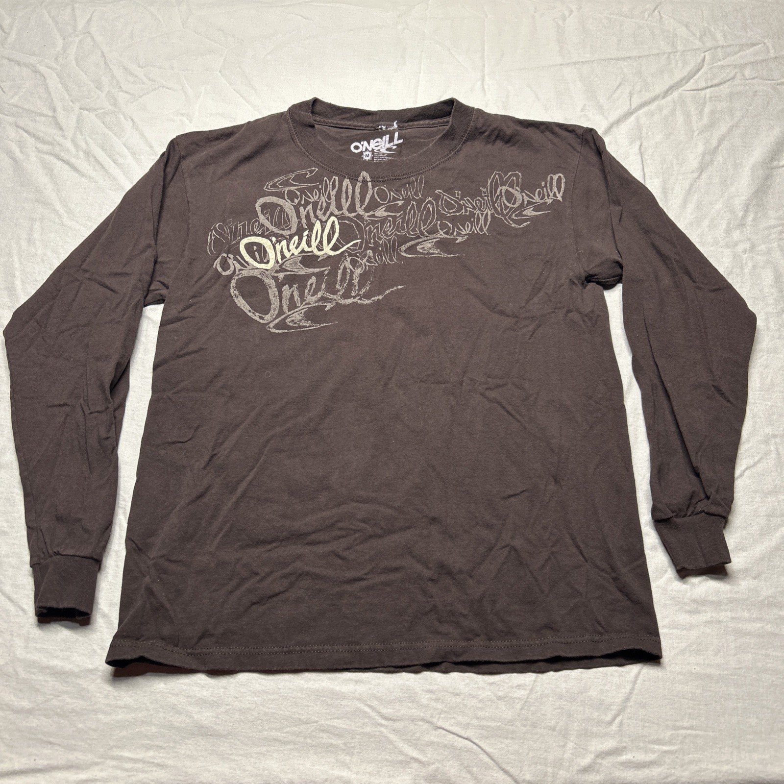 Vintage O&rsquo;neill Long Sleeve T Shirt Mens Medium Brown Y2K Surf Skate