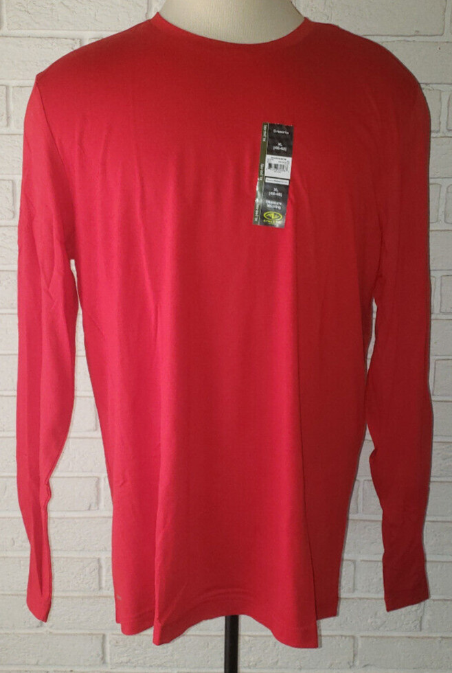 Men&rsquo;s Athletic Works Red Long Sleeve Crew Driworks Crew T-Shirt Top