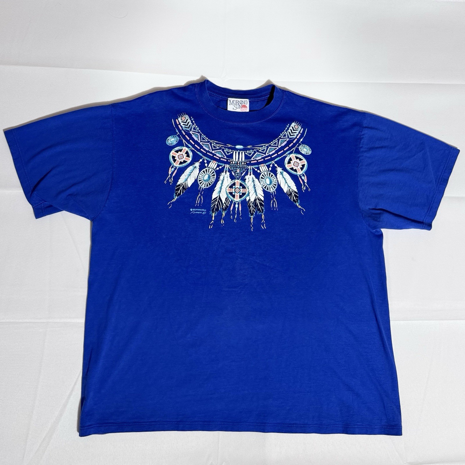 Morning Sun-Jerzees VTG Tee, Graphic, USA, 100% Combed Cotton, Blue, F/M, XL
