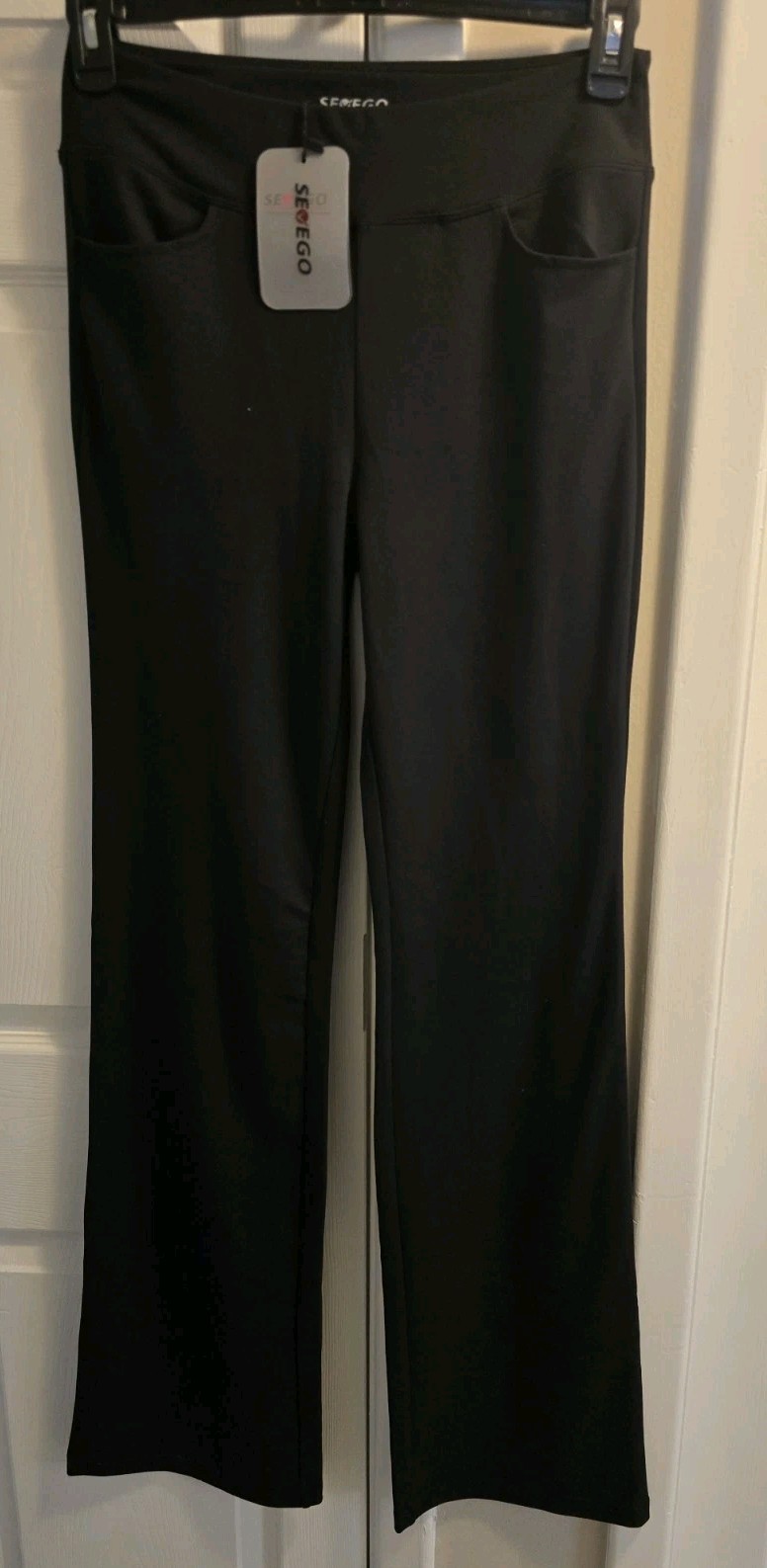 SEVEGO Women&rsquo;s Wide Leg Yoga Pants Size Medium Tall 35&Prime;Inseam Front Back pockets