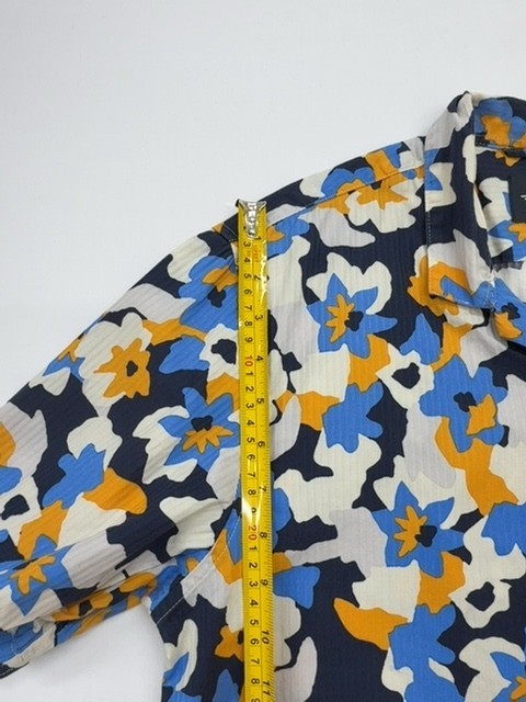 Pockets Boys Shirt Blue Floral Button Up Size S Regular Cotton
