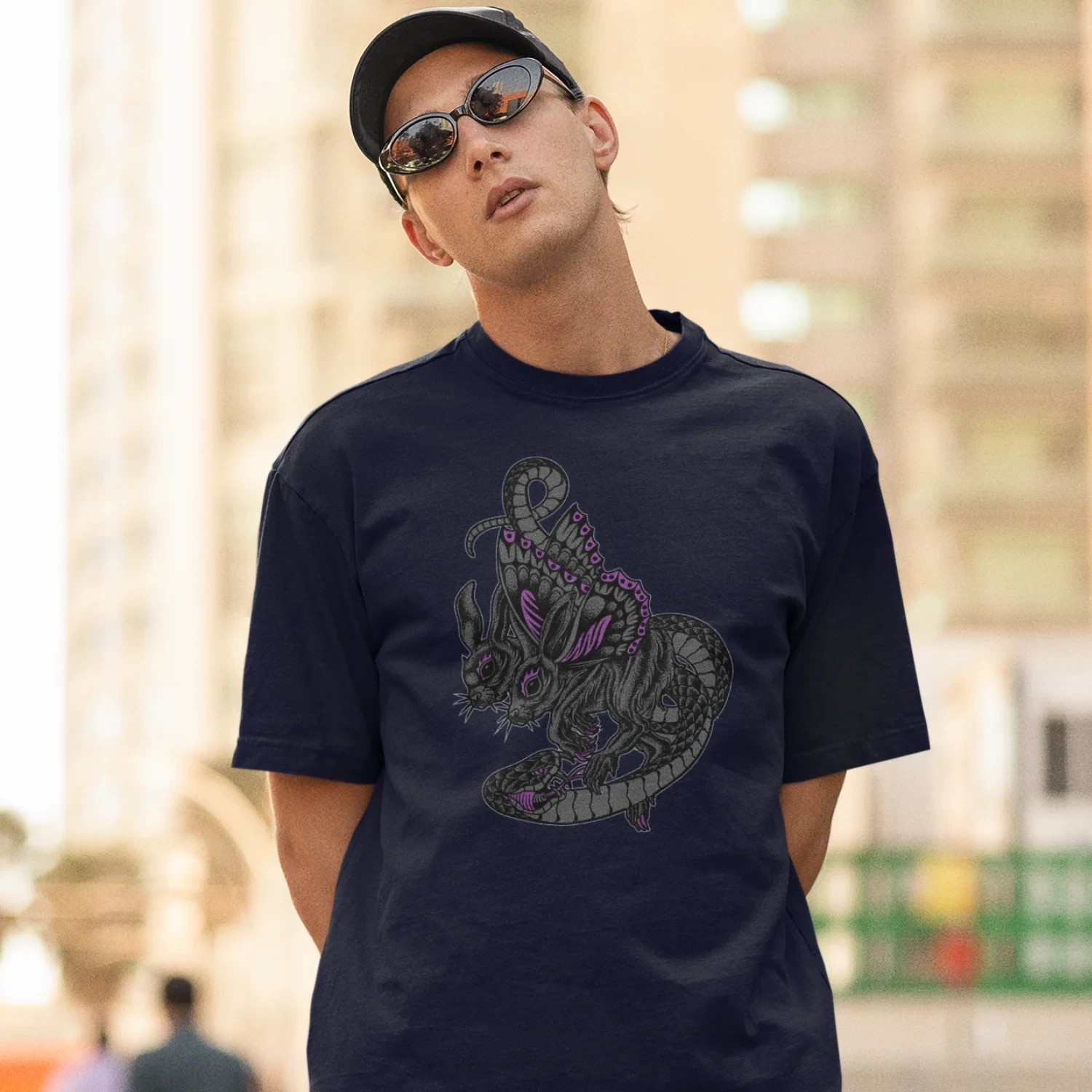 Men&rsquo;s Oversized Round Neck Streetwear T-Shirt Soft Cotton Casual Wear Comfort