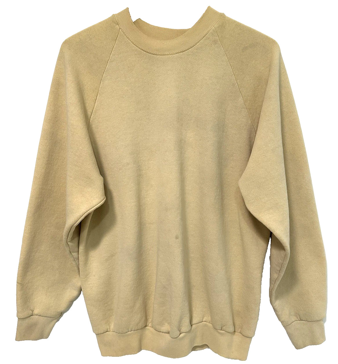 M/L Vtg Mid 90s Blank Distressed Worn Skate Punk Grunge Boxy Raglan Sweatshirt