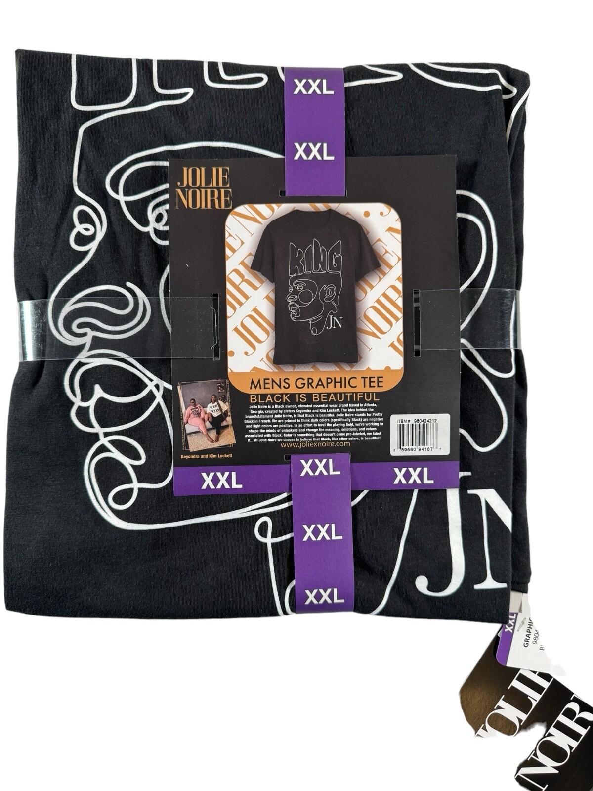 Jolie Noire Men&rsquo;s Black History Graphic Print Short Sleeve XL Crewneck Tee